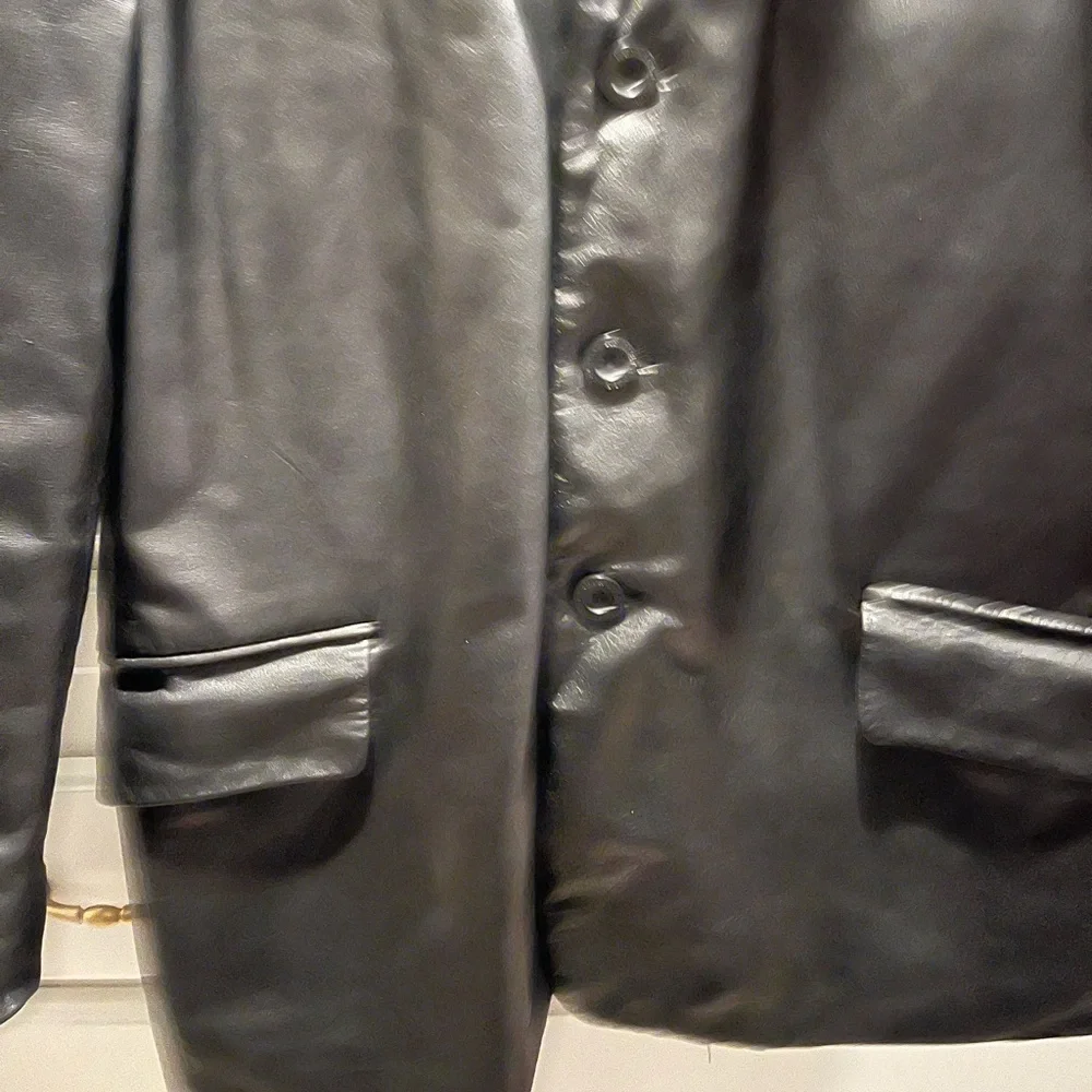 Kenneth Cole New York Black Leather Coat
